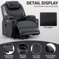 Up to 350lbs Okin Motor Power Lift Recliner Chair for Elderly, Heavy Duty Motion Mechanism with 8-Point Vibration Massage and Lumbar Heating, Two Cup Holders and USB Charge Port, Black