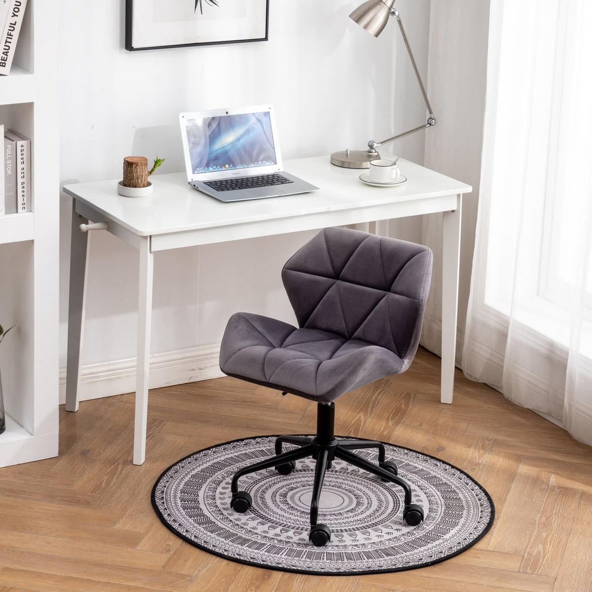 Eldon Diamond Tufted Adjustable Swivel Office Chair, Gray - Streamdale Furniture