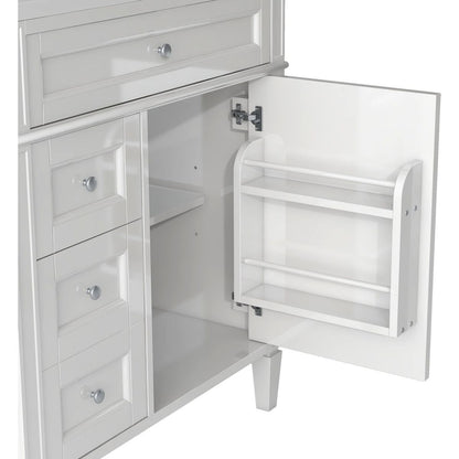 30" Bathroom Vanity with Top Sink, Modern Bathroom Storage Cabinet with 2 Drawers and a Tip-out Drawer, Single Sink Bathroom Vanity