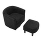 Swivel Accent Chair 360 Comfy Recliner Corduroy Arm Chair Single Sofa with Ottoman for Living Room Bedroom,Black