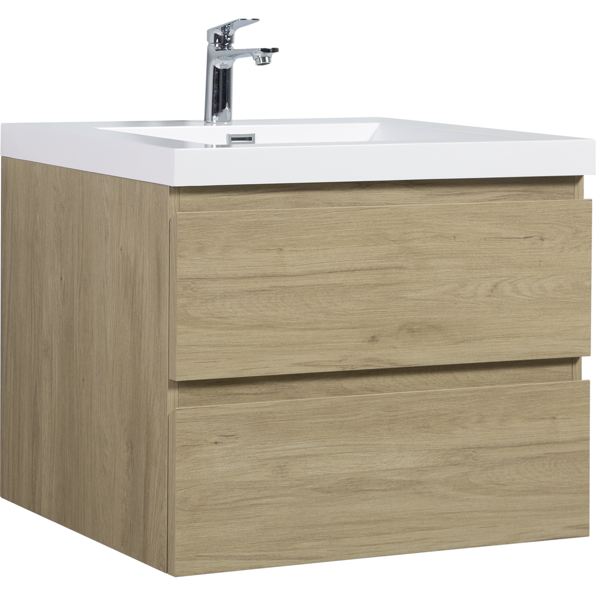 30" Floating Bathroom Vanity with Sink, Modern Wall-Mounted Bathroom Storage Vanity Cabinet with Resin Top Basin and Soft Close Drawers, Natural Oak