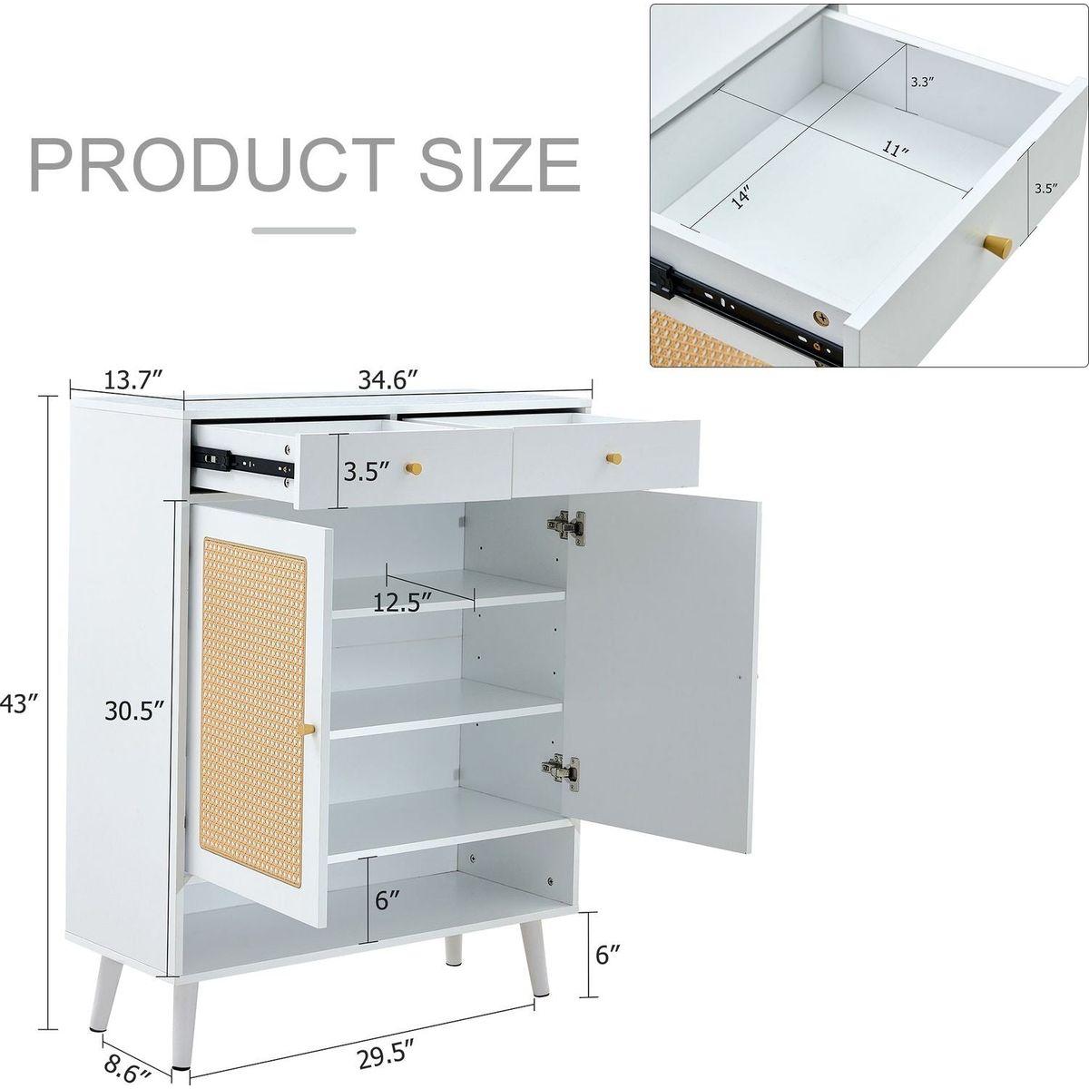 Modern minimalist storage cabinet, rattan shoe cabinet, bed top cabinet. Beautiful shape, suitable for corridors and living rooms.