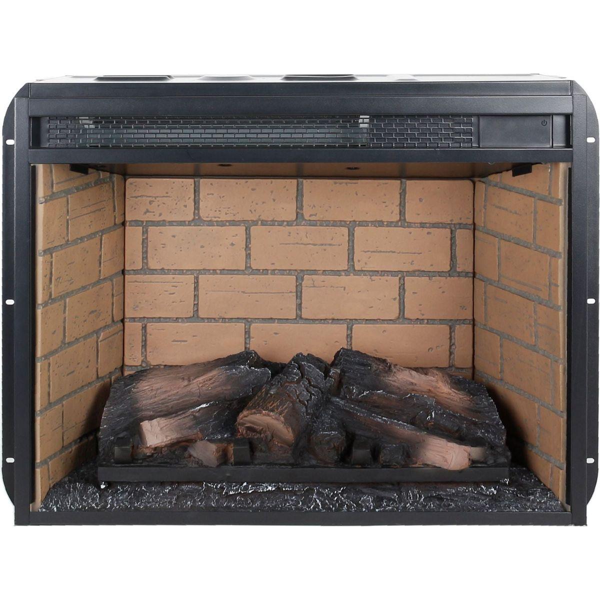 23 inch infrared quartz heater fireplace insert -woodlog version with brick