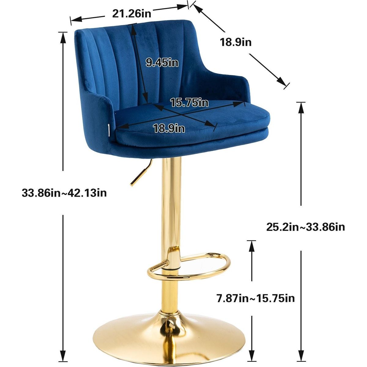 Bar Stools with Back and Footrest Counter Height Bar Chairs