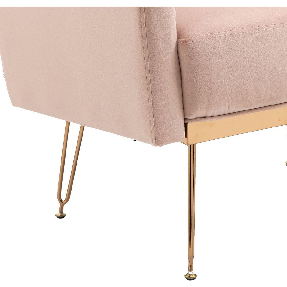 Accent Chair, leisure single sofa with Rose Golden feet