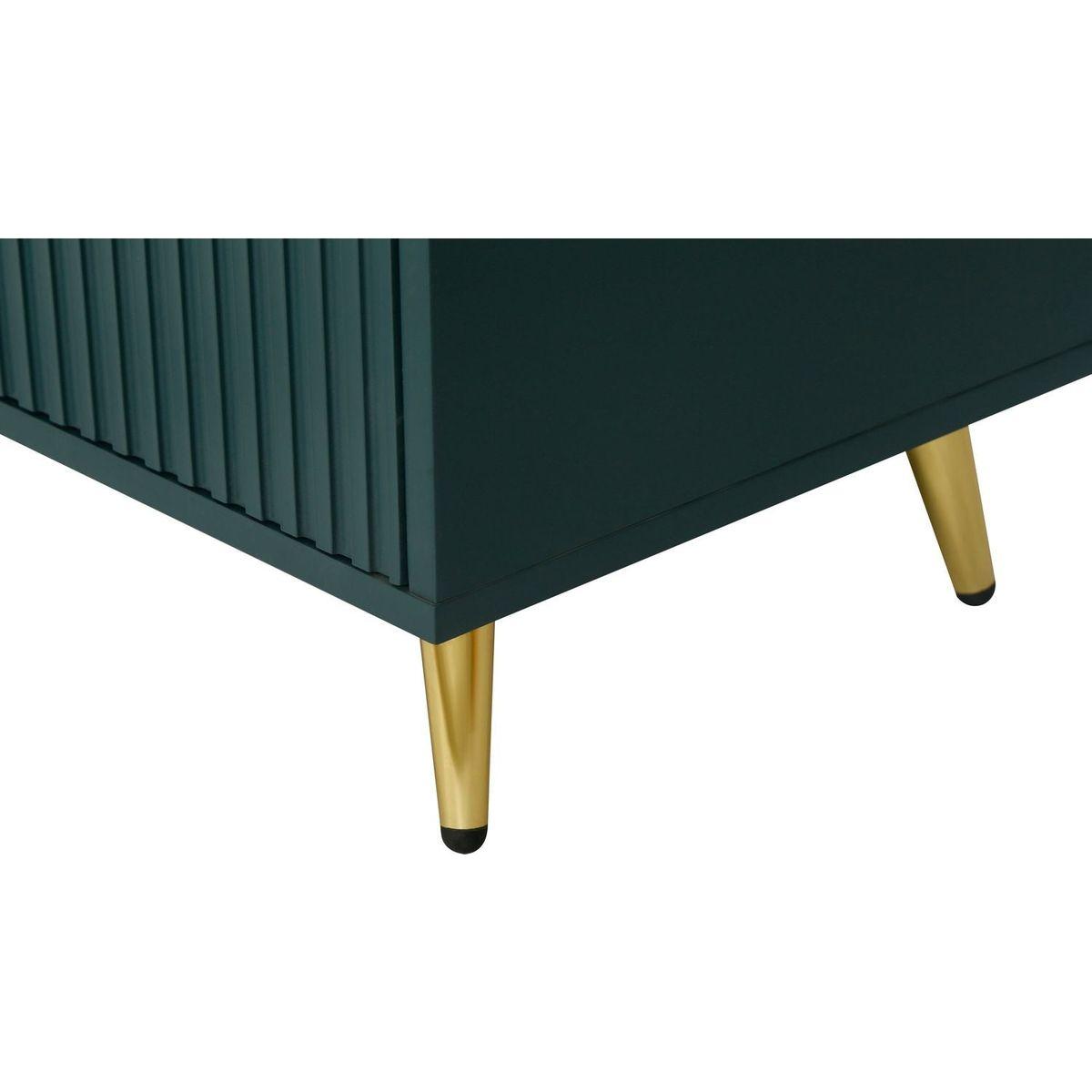 Wood TV Stand with Storage Cabinet & Adjustable Shelves, Media TV Console for Living Room Bedroom(GREEN)