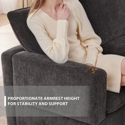 110x57" Modern U Shape Modular Sofa, 6 Seat Chenille Sectional Couch Set with 2 Pillows Included, Freely Combinable Indoor Funiture for Living Room, Apartment, Office, 2 Colors