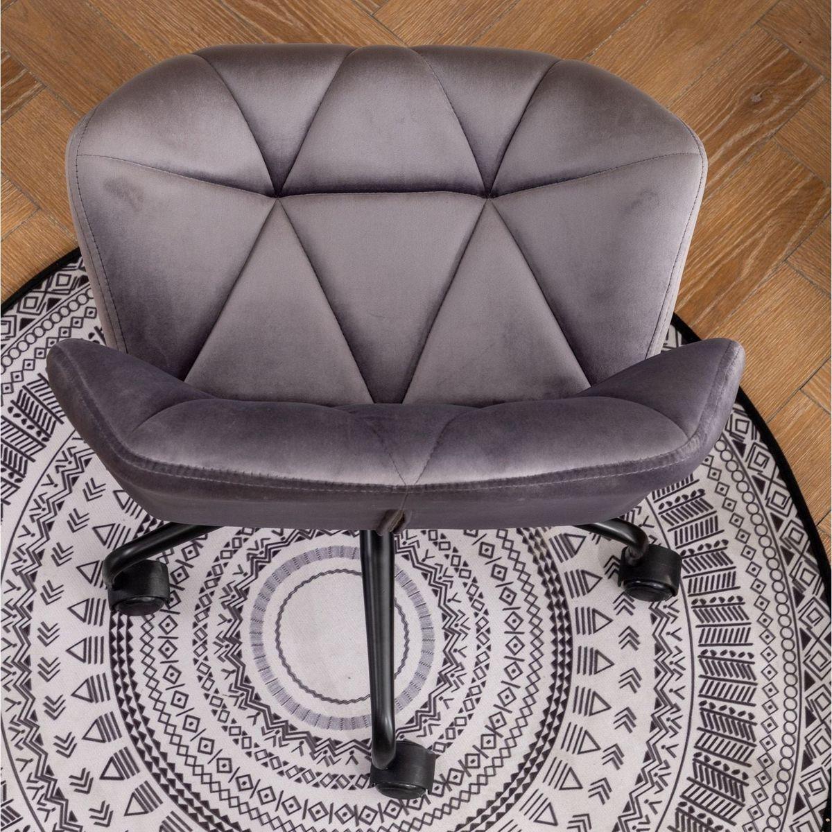 Eldon Diamond Tufted Adjustable Swivel Office Chair, Gray - Streamdale Furniture