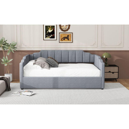 Upholstered Daybed with Underneath Storage,Full Size, Gray