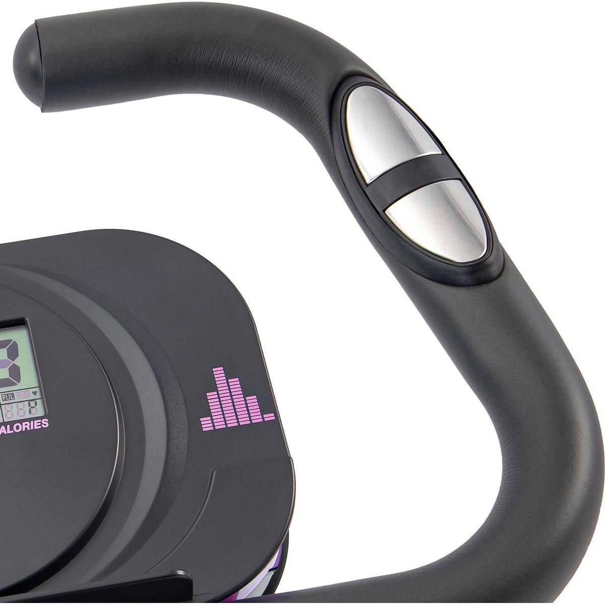 Folding Exercise Bike, Fitness Upright and Recumbent X-Bike with 16-Level Adjustable Resistance, Arm Bands and Backrest