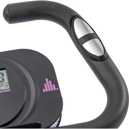 Folding Exercise Bike, Fitness Upright and Recumbent X-Bike with 16-Level Adjustable Resistance, Arm Bands and Backrest