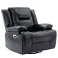 360 Swivel and Rocking Home Theater Recliner Manual Recliner Chair with a LED Light Strip for Living Room,Bedroom, Black