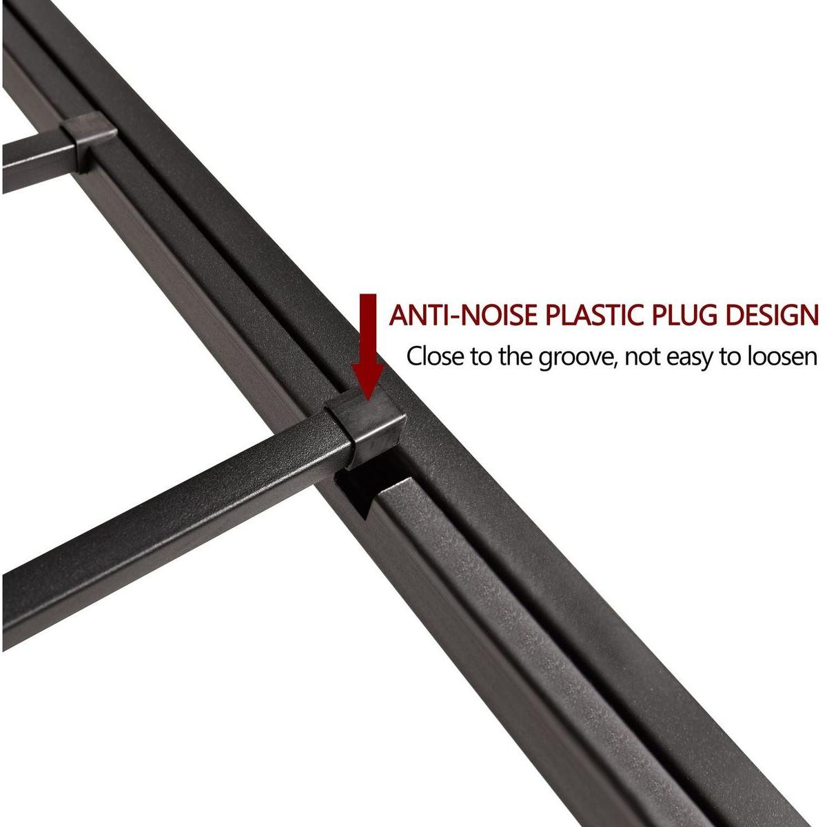 Metal Platform Bed Frame with Headboard No Box Spring Needed Twin BLACK