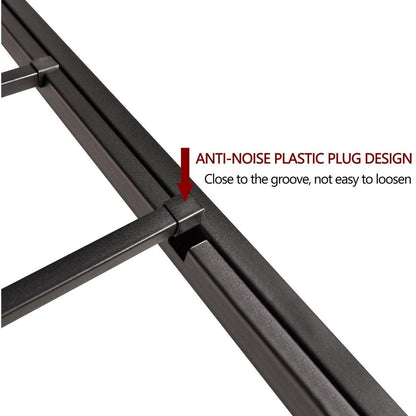 Metal Platform Bed Frame with Headboard No Box Spring Needed Twin BLACK