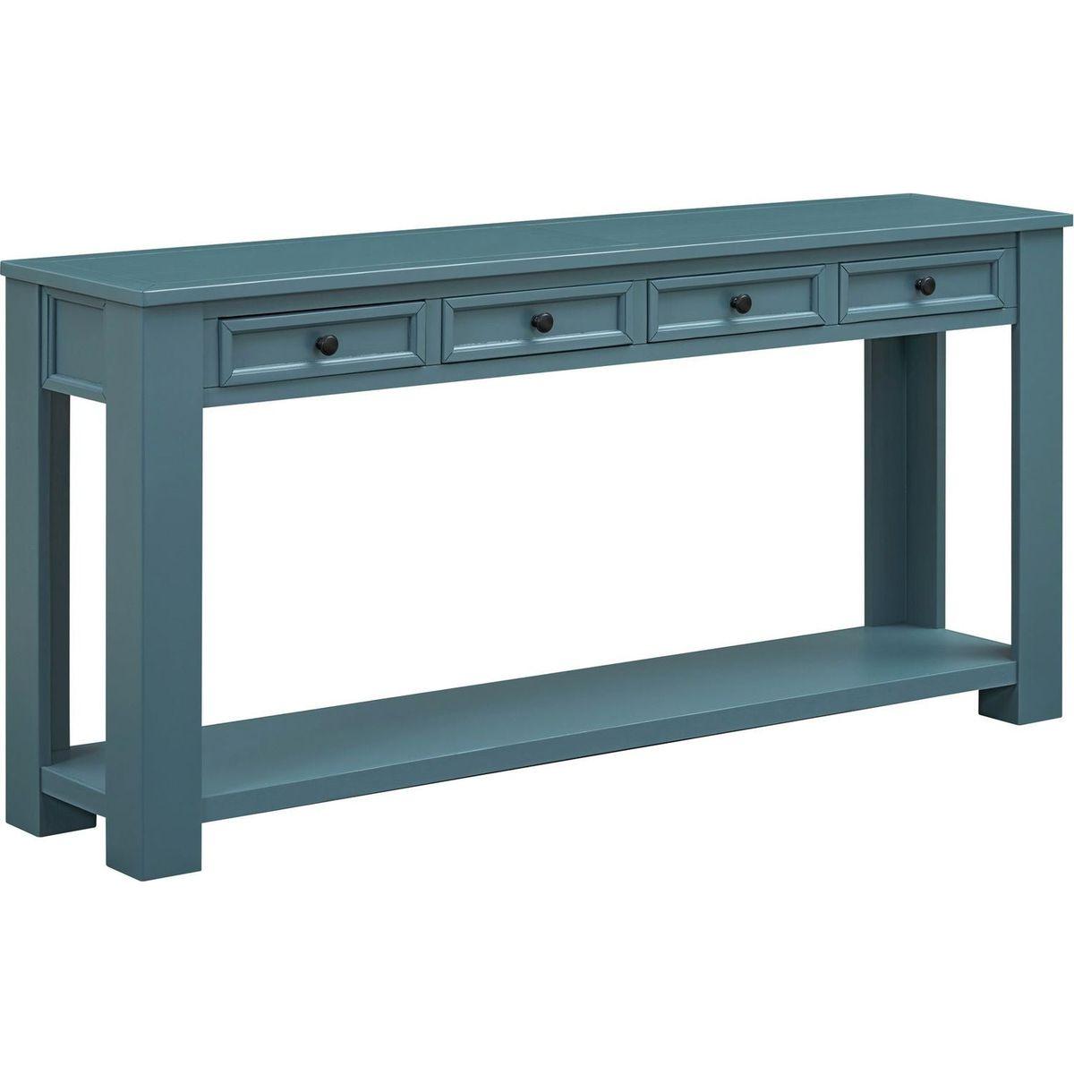 Console Table/Sofa Table with Storage Drawers and Bottom Shelf for Entryway Hallway(Dark Blue)