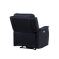 Clean Contemporary Dual-Power Recliner - Ocean Blue Leatherette, Power Footrest, Power Headrest - Easy-Care and Convenience