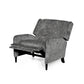 Oversized Textured Fabric Pushback Recliner, Gray and Dark Brown