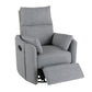 360 Degree Swivel Recliner Theater Recliner Manual Rocker Recliner Chair with Two Removable Pillows for Living Room, Dark Grey