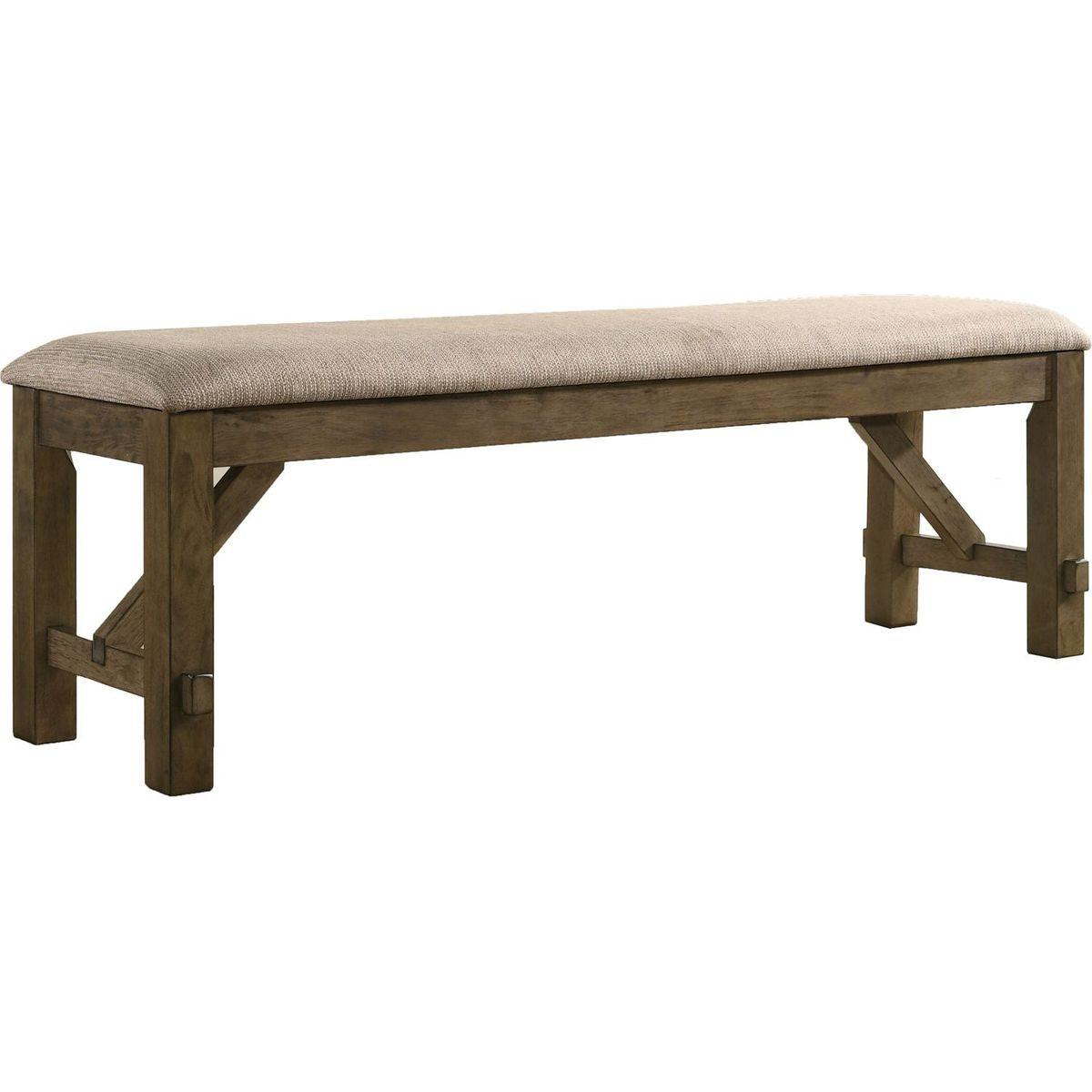 Raven Wood Fabric Upholstered Dining Bench