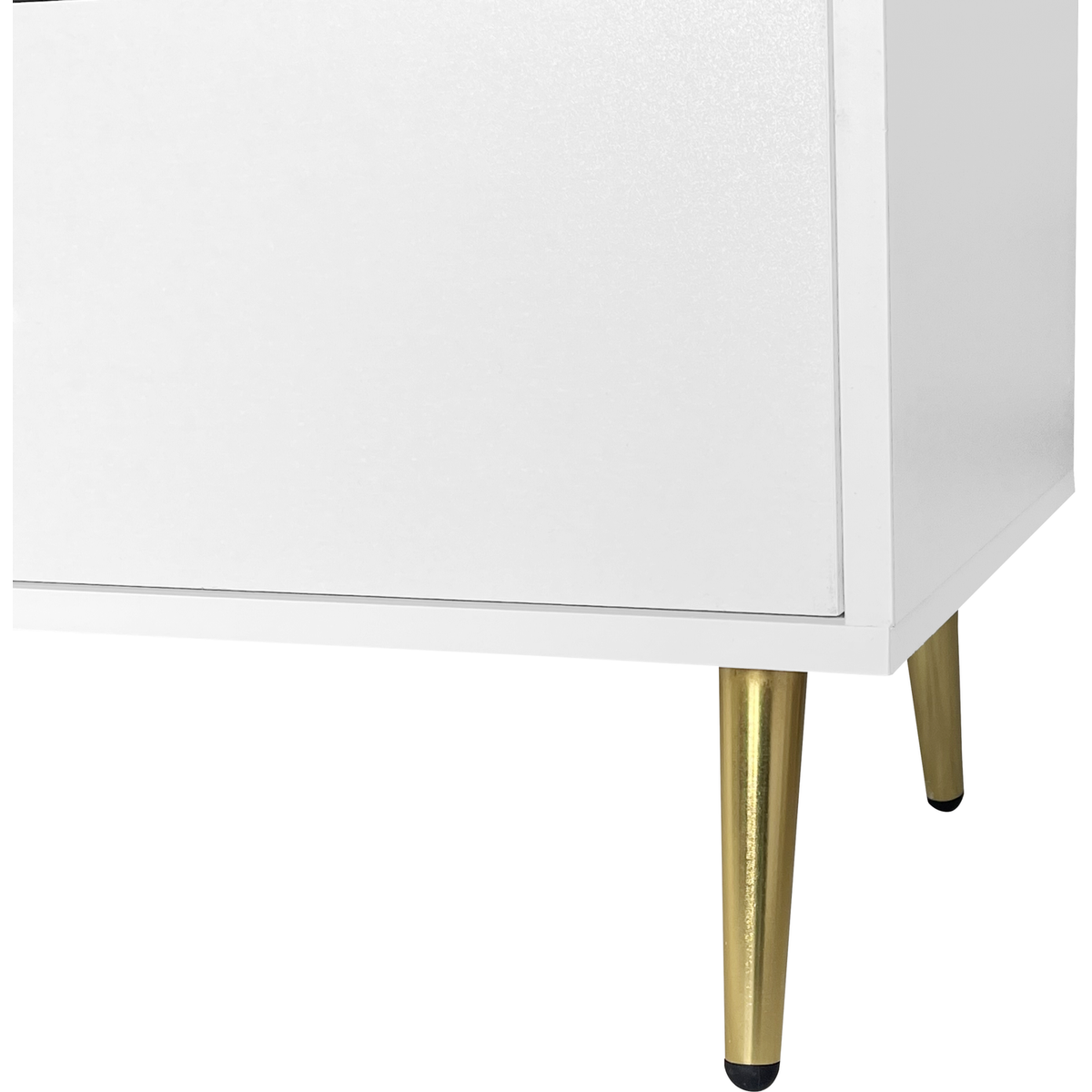 Seven Drawers Large Chest of Drawer Cabinet with Golden Handle and Golden Legs White Color