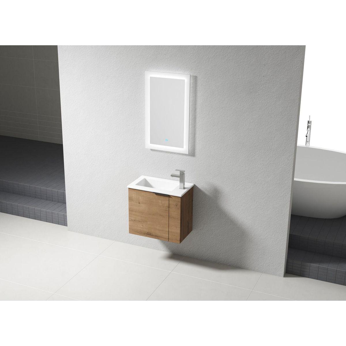 Bathroom Vanity with Sink 22 Inch for Small Bathroom,Floating Bathroom Vanity with Soft Close Door,Small Bathroom Vanity with Sink, 22x13 (KD-Packing)