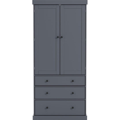 [Assembly Video Provided]77inch Farmhouse Kitchen Pantry, Freestanding Tall Cupboard Storage Cabinet with 3 Adjustable Shelves, 8 Door Shelves, 3 Drawers for Kitchen, Dining Room, Gray