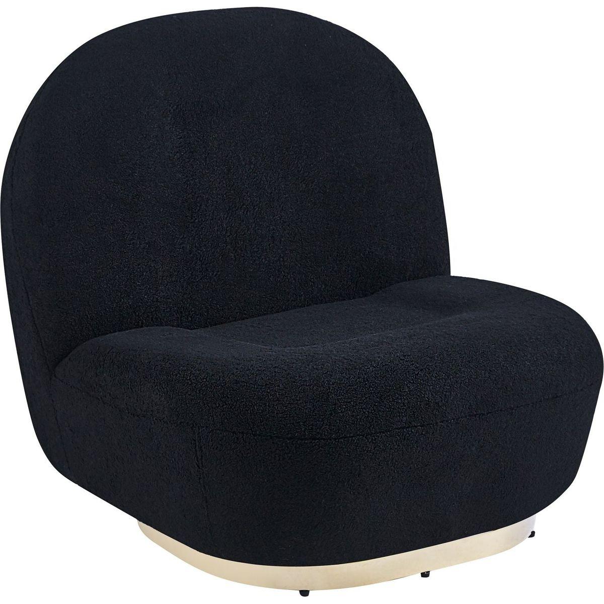 Modern Velvet Swivel Accent Chair, Swivel Barrel Chair with Gold Finish Stainless Steel Base