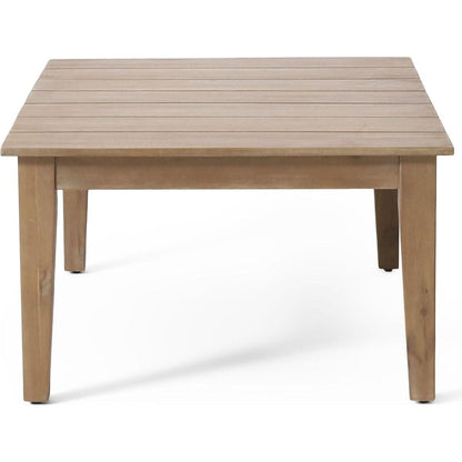 Acacia Wood Outdoor Coffee Table, Light Brown, 14" H X 23.5" W X 39.5" L