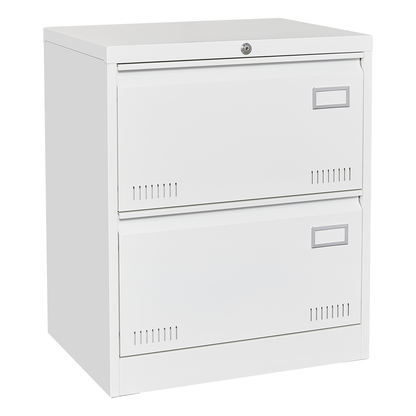 Filing Cabinet Lateral File Cabinet 2 Drawer, White Filing Cabinets with Lock, Locking Metal File Cabinets Three Drawer Office Cabinet for Legal/Letter/A4/F4 Home Offic