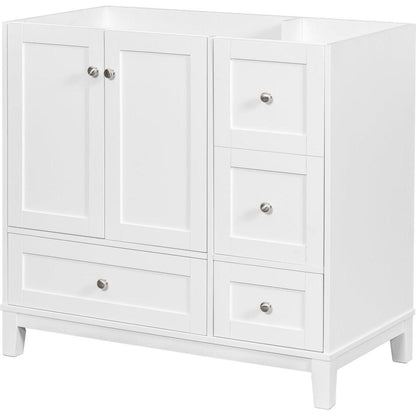 [Cabinet Only] 36" Bathroom vanity, white(Sink not included)