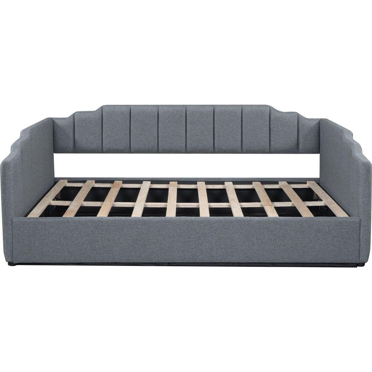 Upholstered Daybed with Underneath Storage,Full Size, Gray