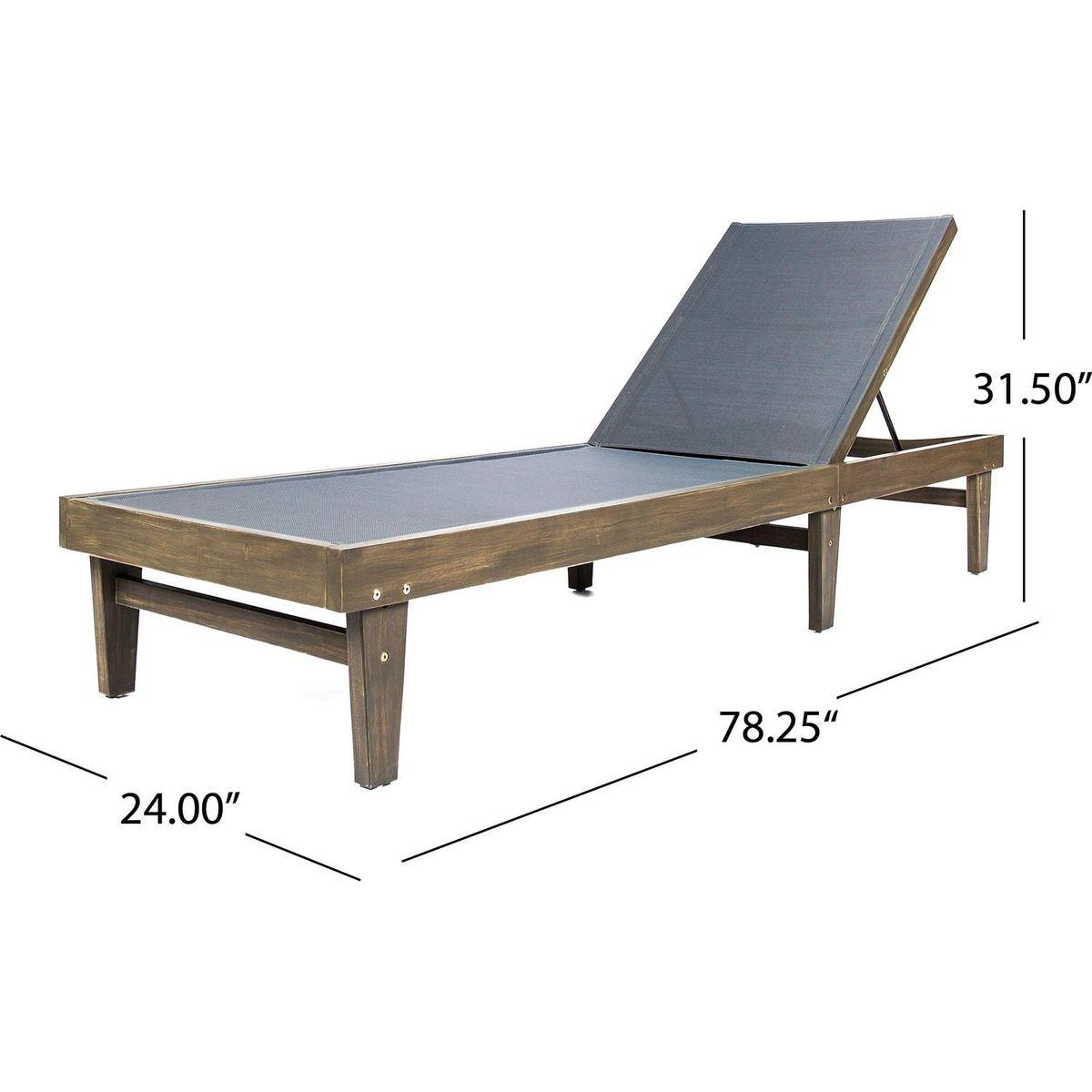 SUMMERLAND CHAISE LOUNGE - DARK GREY MESH