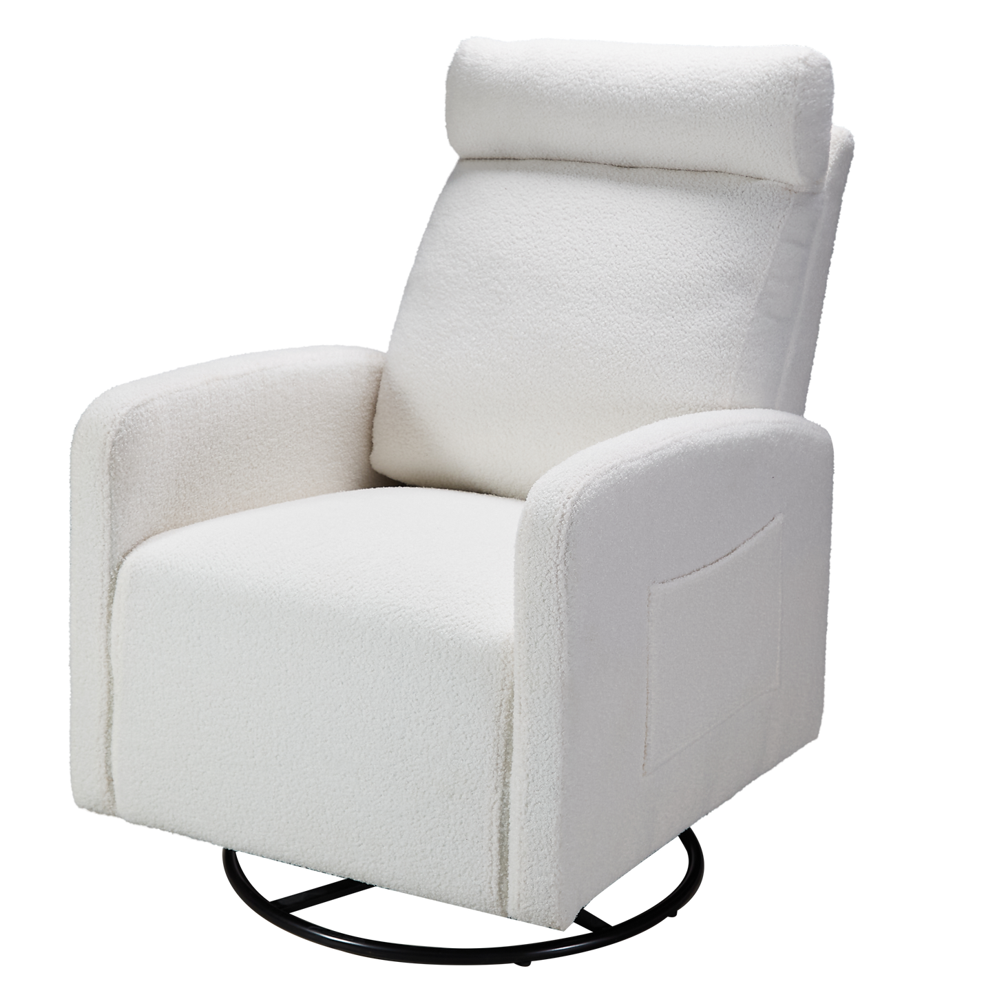 Swivel Upholstered Manual Recliner Chair Theater Recliner Sofa 360 Degree Nursery Glider Rocker for Living Room, Beige