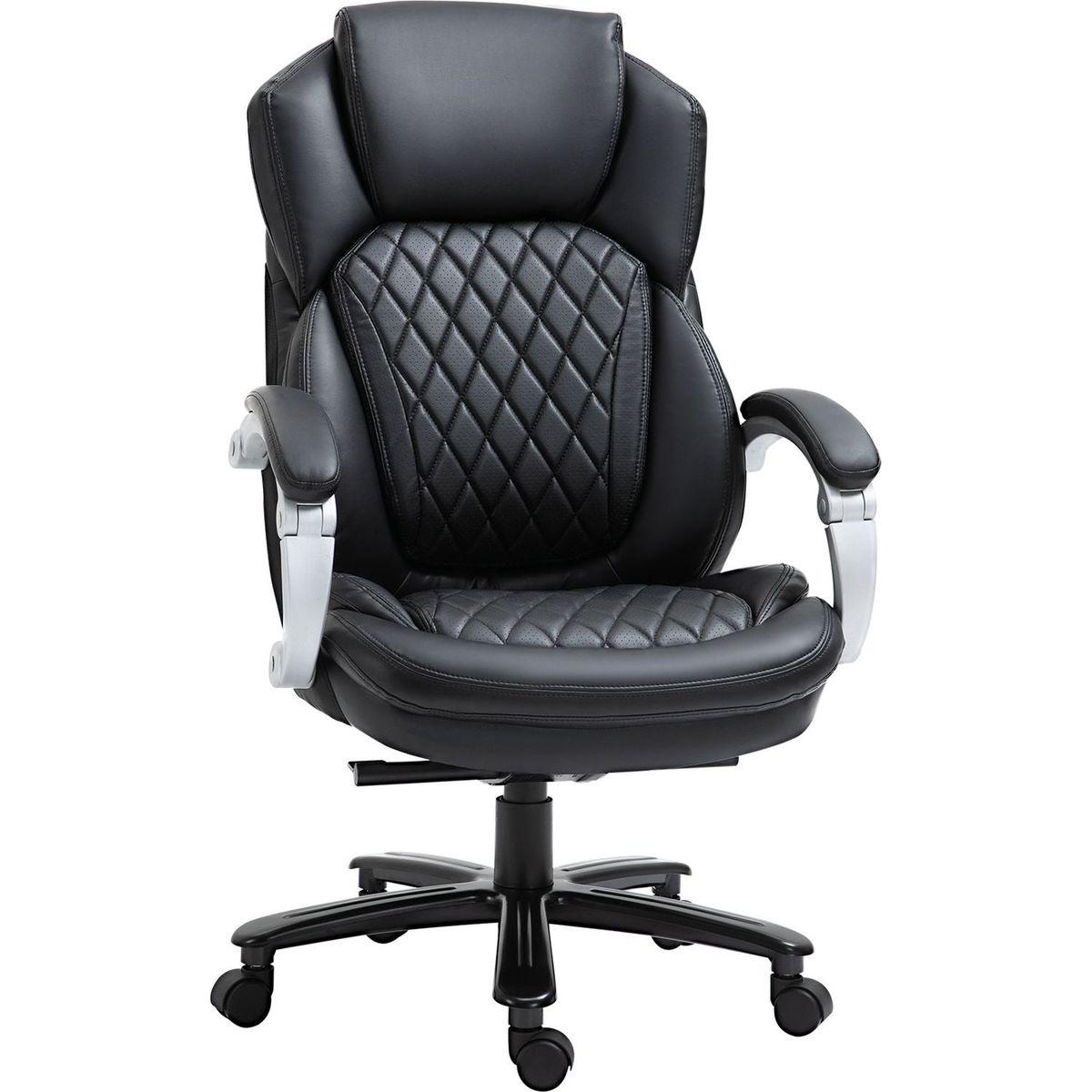 Vinsetto Big and Tall Executive Office Chair with Wide Seat, Computer Desk Chair with High Back Diamond Stitching, Adjustable Height & Swivel Wheels, Black