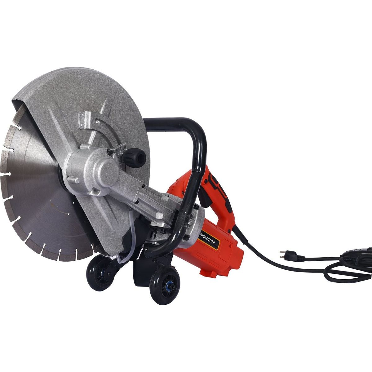 Electric 14" Cut Off Saw Wet/Dry Concrete Saw Cutter Guide Roller with Water Line Attachment 3000w with blade