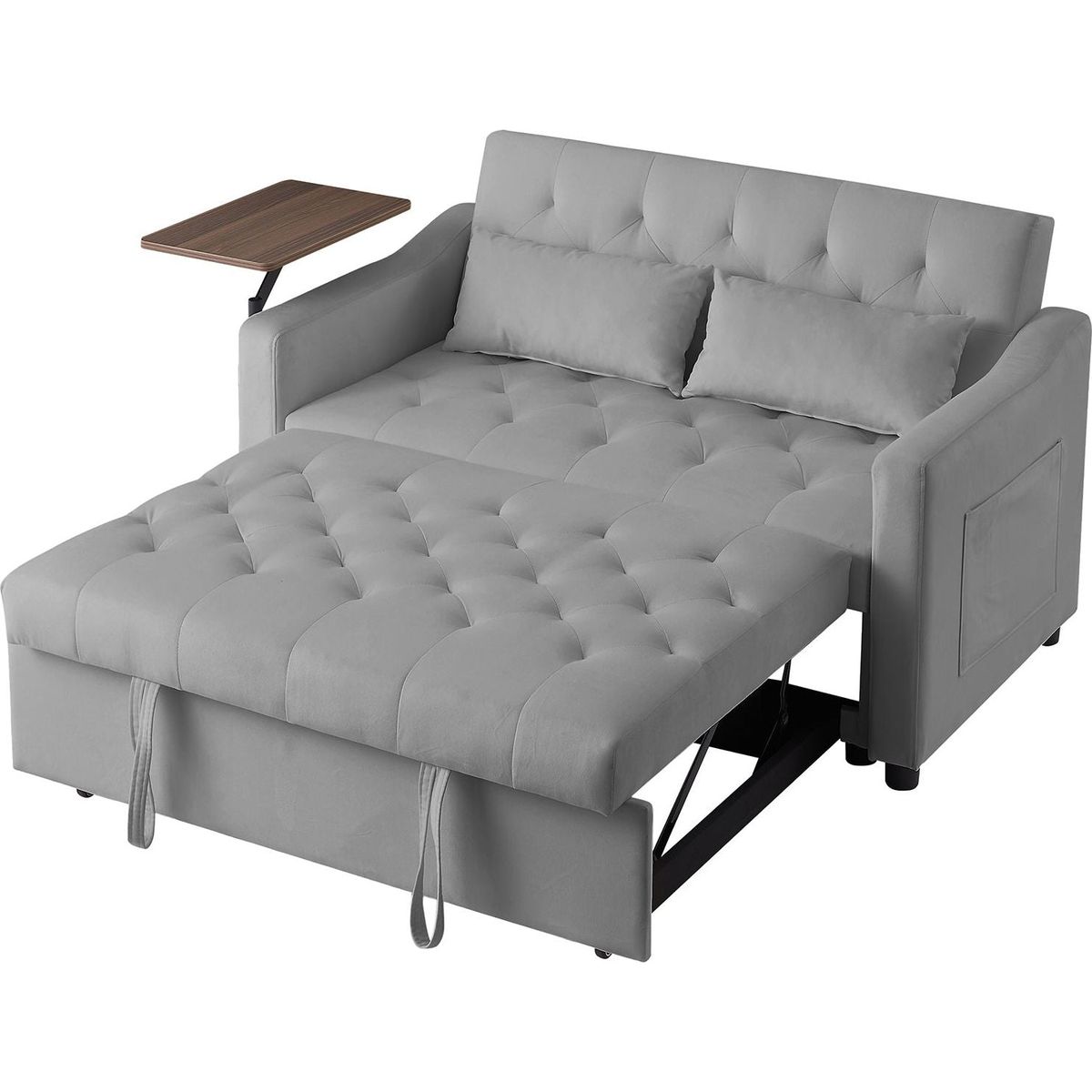 GREY VELVET SOFA BED