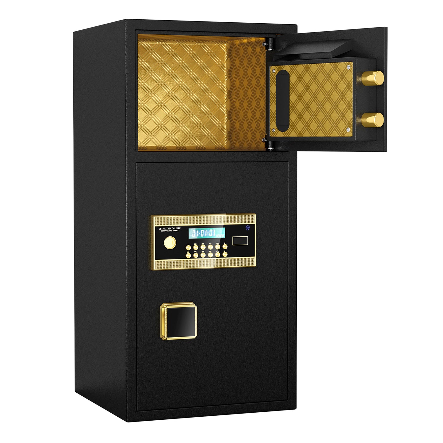 Large Double-door Coin-operated Safe,Digital Security Safe with Keypad and Key,3.5 Cubic Feet Safe Box with Hidden Code Function for Home,Office and Hotel