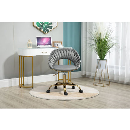 Computer Chair Office Chair Adjustable Swivel Chair Fabric Seat Home Study Chair