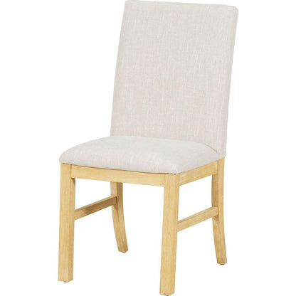 Traditional 7-Piece 72" Extendable Dining Table Set with 12inch Butterfly Leaf and 6 Upholstered Dining Table Set, Natural