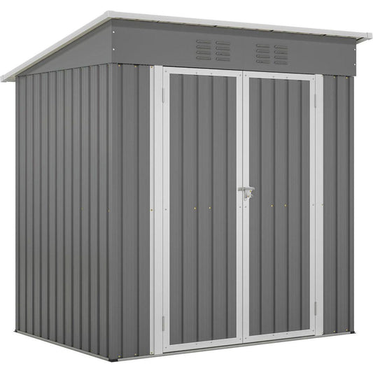 6'x4' Outdoor Metal Storage Shed for Garden Tools Lockable Door