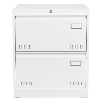 Filing Cabinet Lateral File Cabinet 2 Drawer, White Filing Cabinets with Lock, Locking Metal File Cabinets Three Drawer Office Cabinet for Legal/Letter/A4/F4 Home Offic
