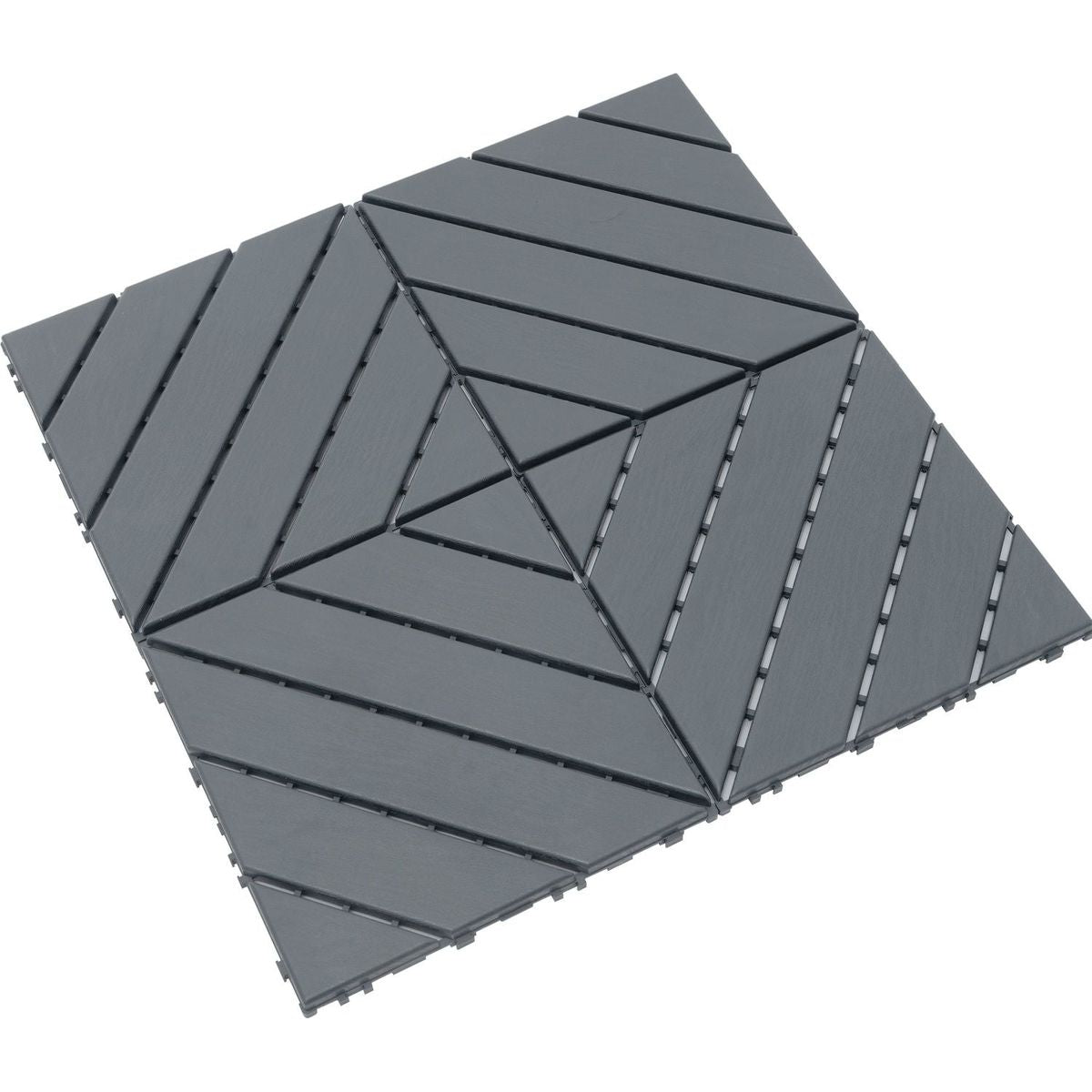 Plastic Interlocking Deck Tiles,44 Pack Patio Deck Tiles,12"x12" Square Waterproof Outdoor All Weather Use, Patio Decking Tiles for Poolside Balcony Backyard, Grey