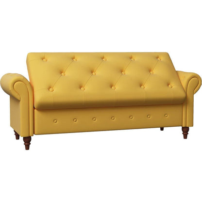 63" Bed Bench Yellow Fabric