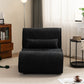 Soft Pellet Velvet Recliner - Comfortable Lounge Chair with Waist Pack Padding, Modern Design, Ideal for Living Room, Bedroom or Office - Black