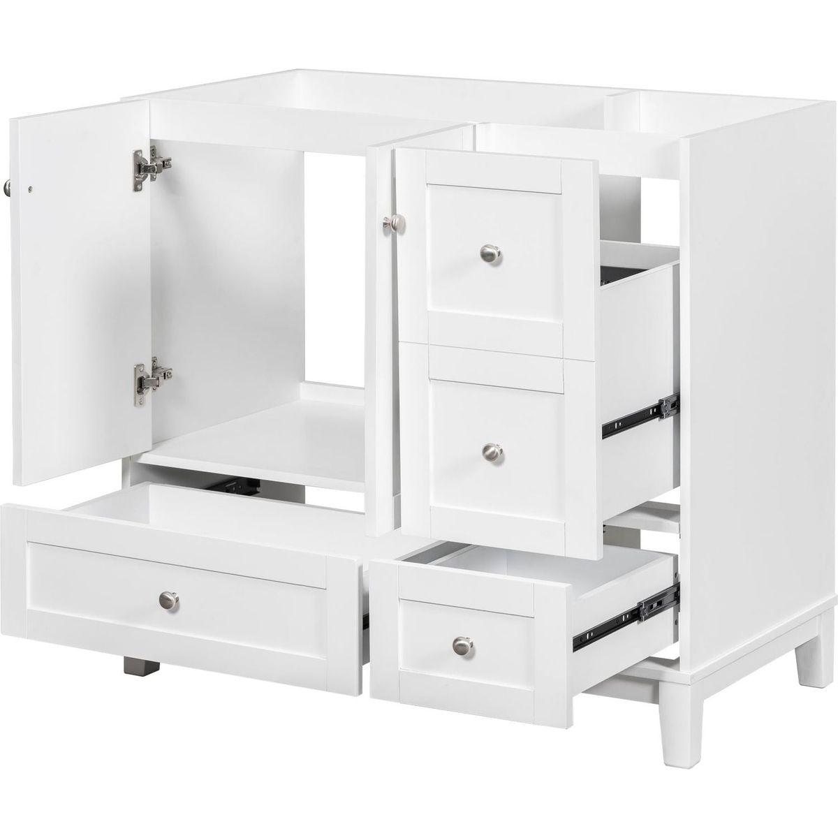 [Cabinet Only] 36" Bathroom vanity, white(Sink not included)