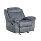 Zubaida Glider Recliner, 2-Tone Gray Velvet