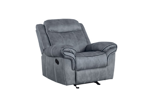 Zubaida Glider Recliner, 2-Tone Gray Velvet