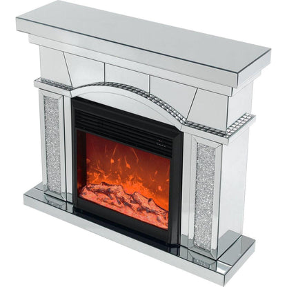 W 46" X D 12.5" X H 41" Dome door acrylic mirror fireplace cabinet, TV fireplace cabinet