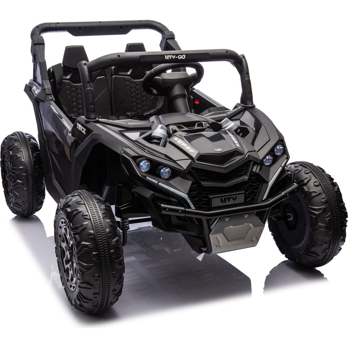 24V Two-Seater Kids Ride On UTV W/Parents Remote Control,Four-Wheel Suspension,Slow Start,Large wheel design,Anti-collision bar,Storage space,Music,USB,Bluetooth,Volume control,LED lights for Kids 3+.