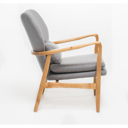 CLUB CHAIR, Wood Frame Club Chair, Grey